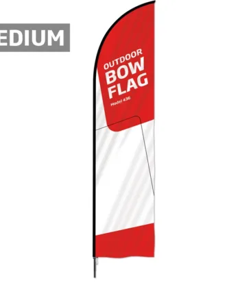Beachflag Outdoor Bow Flag Sort Stang Medium Inkl Flag