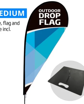 Beachflag Outdoor Drop Flag Medium Inkl Flag Black Flag Base