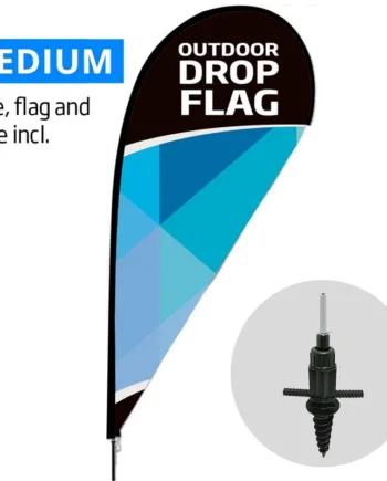 Beachflag Outdoor Drop Flag Medium Inkl Flag Screw Flag Base