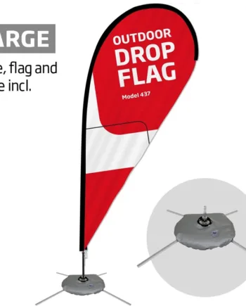 Beachflag Outdoor Drop Flag Sort Stang Inkl Flag Cross Flag Base