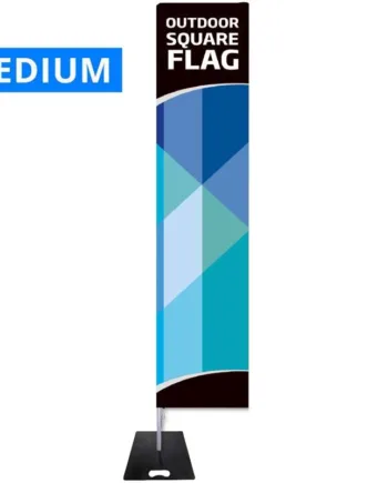 Beachflag Outdoor Square Flag Medium Inkl Stang Flag Sort Flad Fod