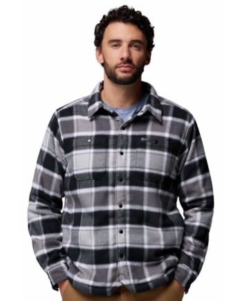 Columbia Windward Shirt Jacket Black Trapper Windowpane
