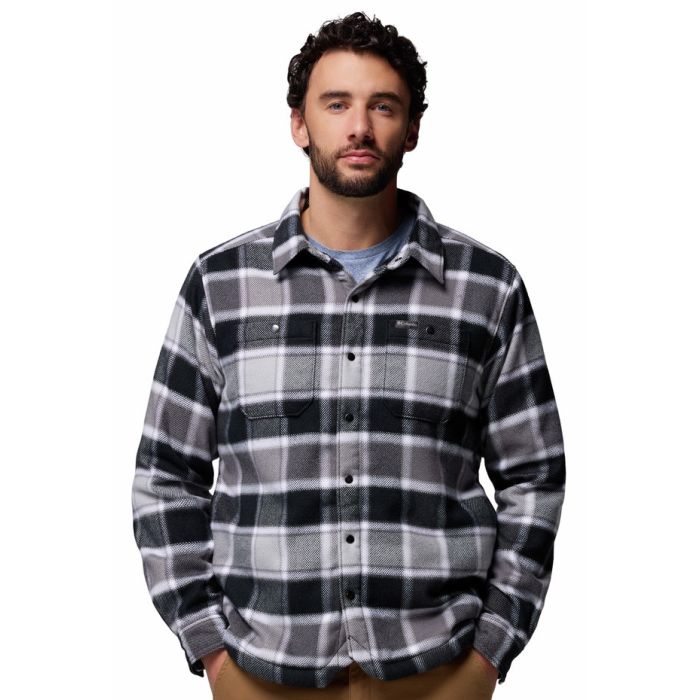 Columbia Windward Shirt Jacket Black Trapper Windowpane