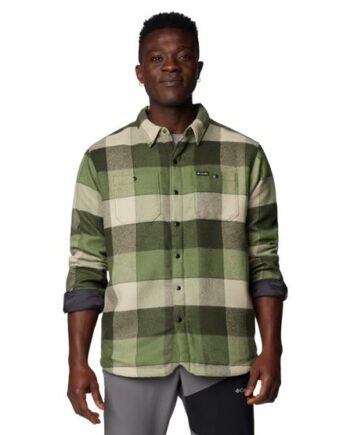 Columbia Windward Shirt Jacket Mens Canteen Windowpane
