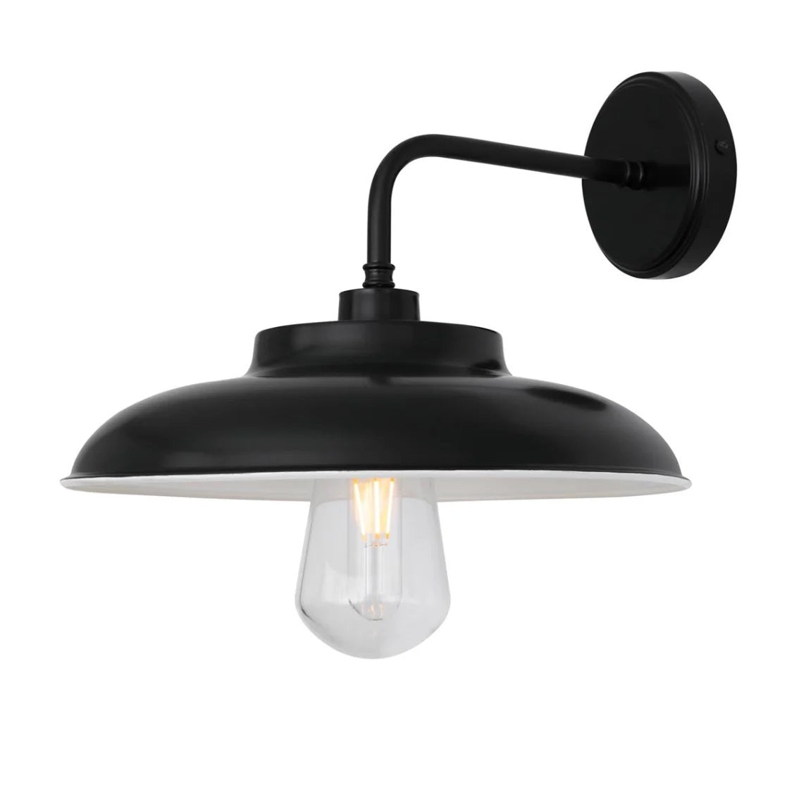 Darya Brass Outdoor Væglampe Ip65 Mullan Pulverlakeret Sort