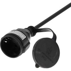 Deltaco Extension Cable Outdoor Use Grounded Ip44 Black Ledning