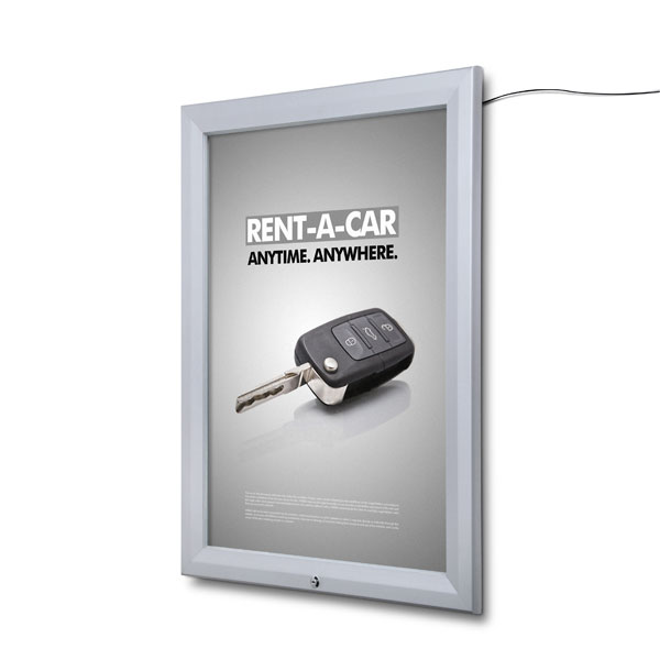 Led Tophængslet Plakatramme Med Lås Væg