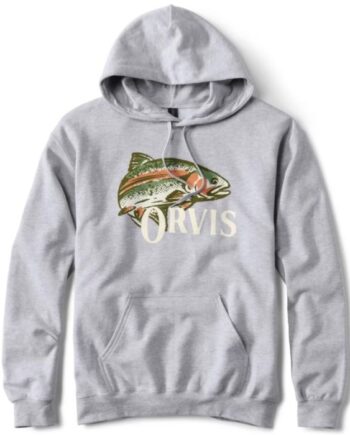 Orvis Rainbow Trout Hoodie Light Grey Heather