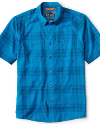 Orvis Tech Chambray Work Skjorte Navy Pacificblue