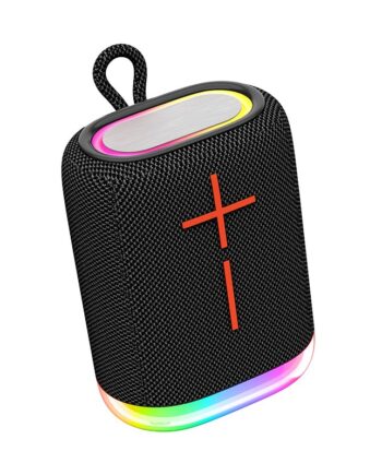Outdoor Bluetooth Højtaler Kraftfuld Lyd Farverigt Rgb Lys Sort