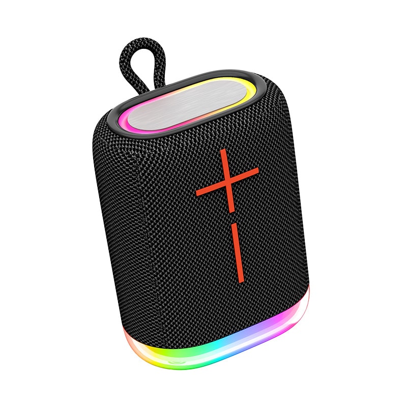 Outdoor Bluetooth Højtaler Kraftfuld Lyd Farverigt Rgb Lys Sort