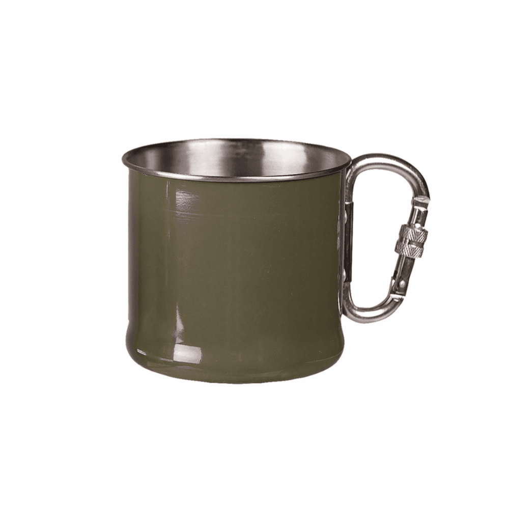 Outdoor Kop Med Karabinhåndtag 500ml Steel Mil Tec
