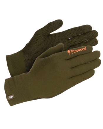 Pinewood Hunters Liner Stretch Glove Mossgreen Brown