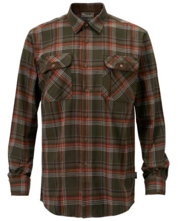Pinewood Prestwick Exclusive Skjorte Green Burned Orange