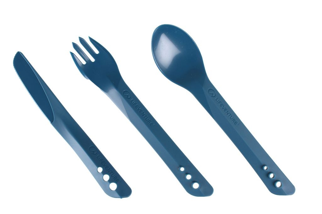 Plastik Bestik Ellipse Cutlery Set Liveventure Blå