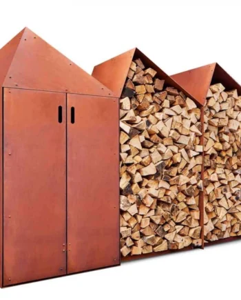 Sheddak Huse Med Skab Brændeopbevaring