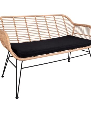Toscana Sofa Naturlig Rattan Med Hynde Polyester