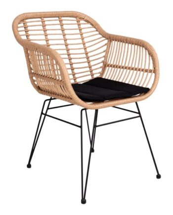 Toscana Stol Naturlig Rattan Med Hynde Polyester