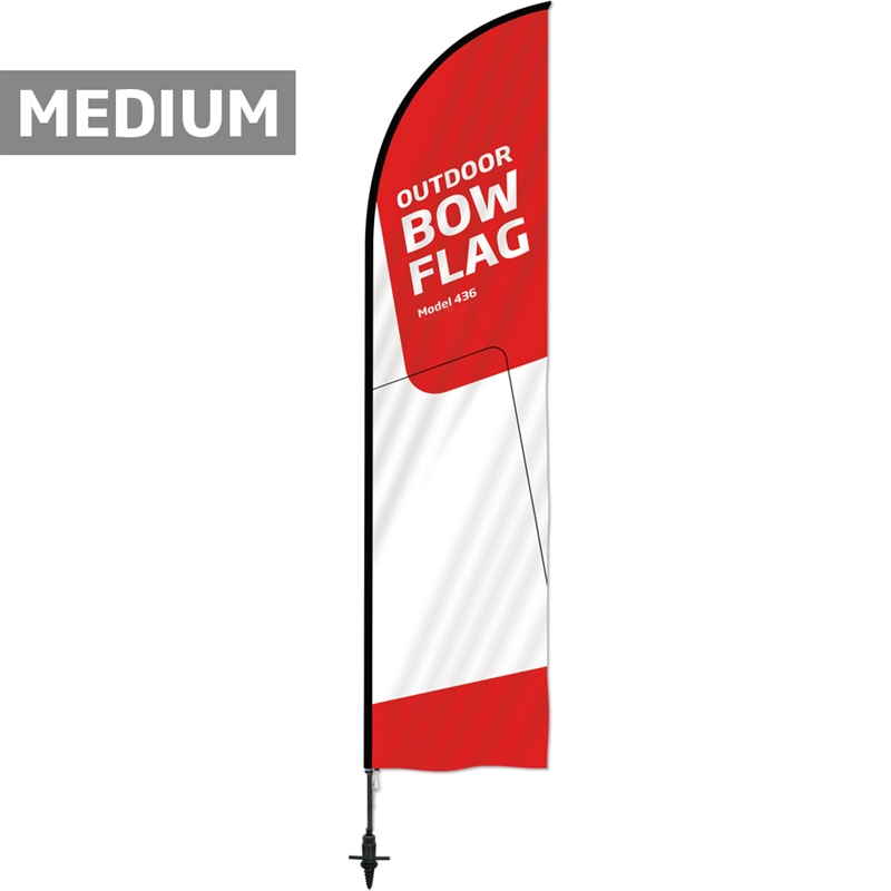 Udendørs Buet Flag Medium Inkl Flag Screw Flag Base