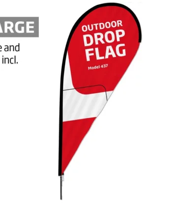 Udendørs Dråbeformet Flag Med Sort Stang Flag